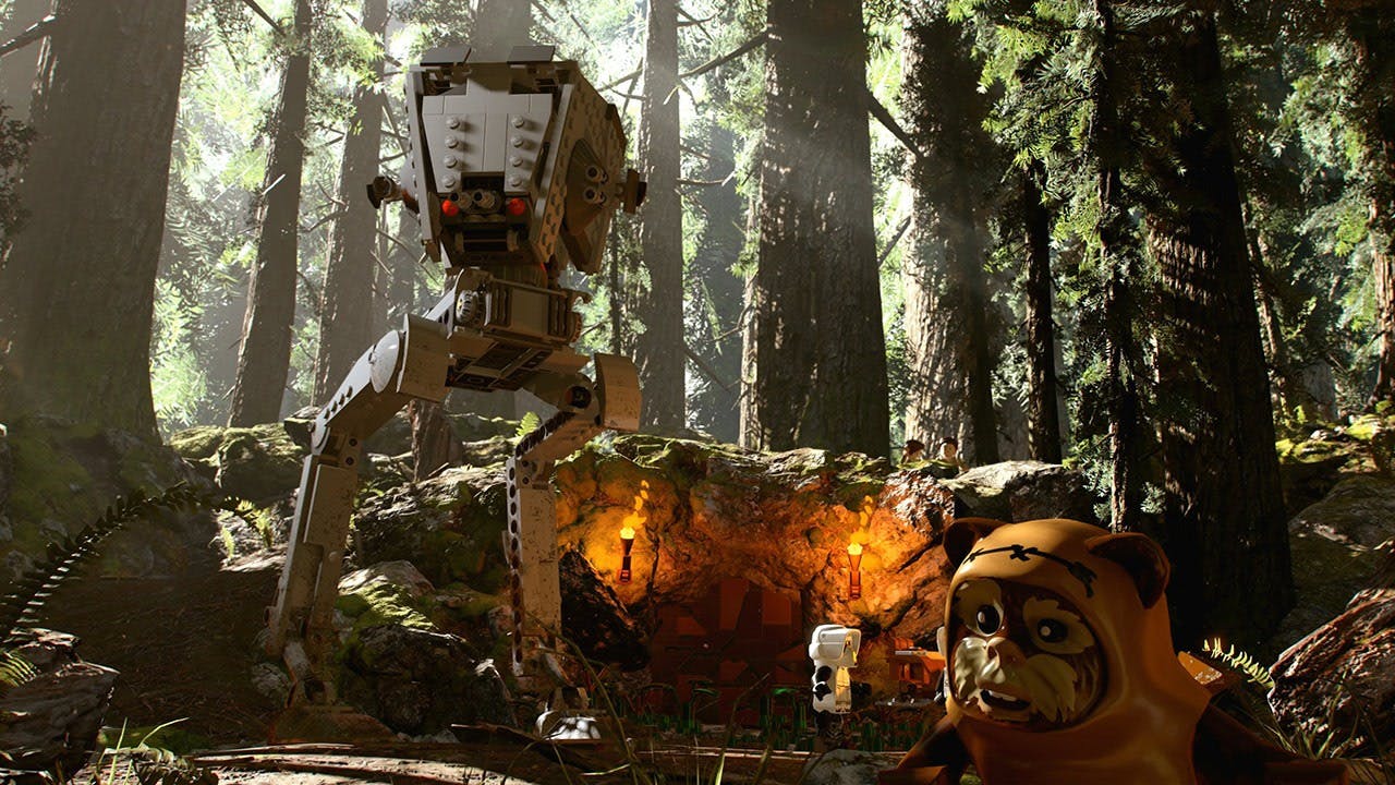LEGO Star Wars: The Skywalker saga screen z nowej gry gwiezdne wojny z robotem i zwierzątkiem